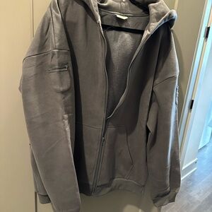 Men's Charcoal Zip-Up Sweater